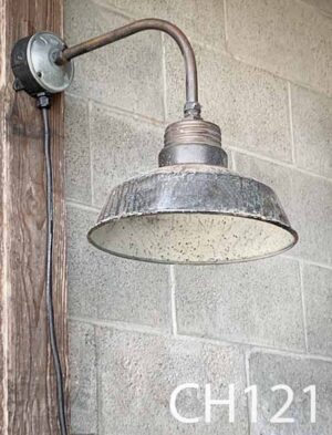 CH121-Qty-2. Brown aged 12" china hat with pipe, box and cord. 20" out total.