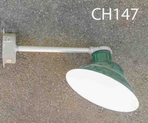 CH147-Qty-8.  Green 10″ green reflector,  18″ out total. c/w wp box and cord