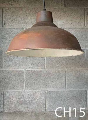 CH15-Qty-32.  Brown 21″D china hat with aging and cord. 8 cages available.