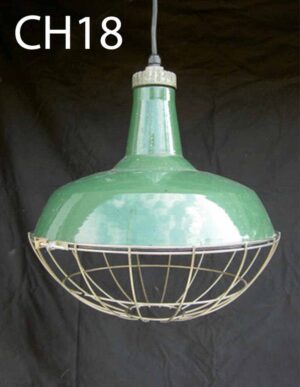 CH18-Qty-10. Green 18 in diameter china hat c/w cord-  10 cages available