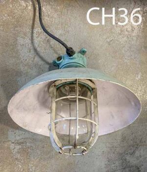 CH36 - Qty-1.  Light green 16” D c/w cage and cord