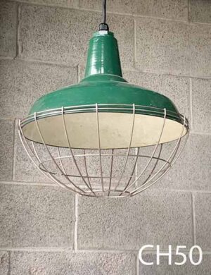 CH50-Qty-22.  Green 16"D china hat c/w cord.  cages available.