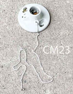 CM23- Qty-4. Porcelain socket with chain pull.