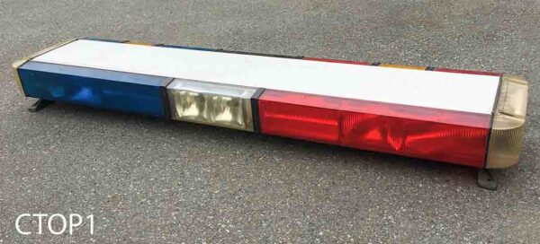 CTOP1-Qty-3. Police car top with red, blue and white lights 10″ x 48″