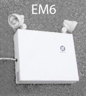 EM6-Qty-1.  White emergency pack with 2 heads 12 volt.