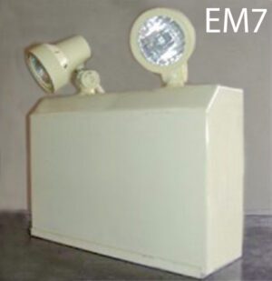 EM7-Qty-2. Beige emergency pack with 2 heads 12 volt