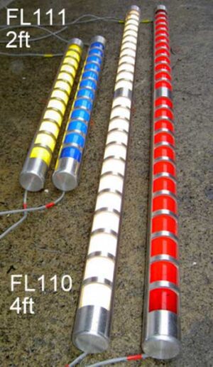 FL110 - Qty-79  Aluminum tubes with front design that house T12/T8 fluorescent or LED lighting with gels. Led package available.