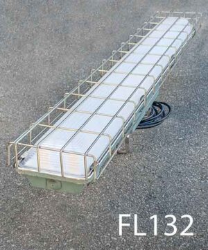 FL132-Qty-30. 4′ light green vapour tight dbl T8 c/w cord, cages available. Led package available.