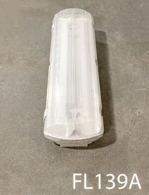 FL139A-Qty-6. Grey 2' vapourtight fluorescent- 24 volt hybrid Leds c/w cord, cages available. Same style as FL139