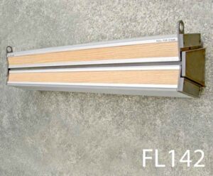 FL142-Qty-6. Woodgrain Hospital bed light 1 or 2 lamps up 1 or 2 lamps down 38″ L x 8″ H x 7″ D 3ft- T12 or T8 lamps Top part flips up and angles down c/w cord