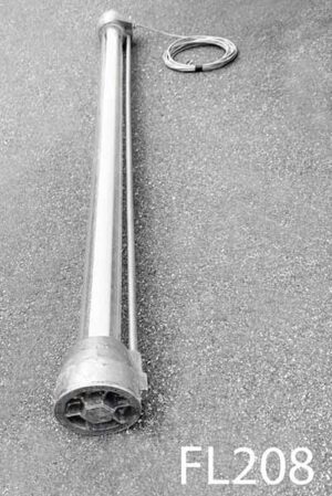 FL208-Qty-24. Grey aluminium explosion proof light with hybrid 24 volt Leds and 15' cable. 54" long