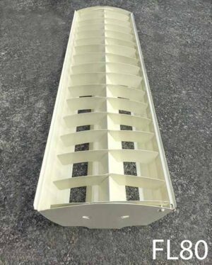 FL80-Qty-12. Beige 4' vintage fluorescent 2 lamp T12 c/w cord. Led package available.