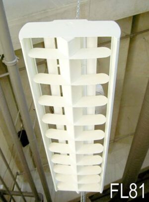 FL81-Qty-28. Beige 4' vintage 2 lamp T12 c/w cord. Led package available.