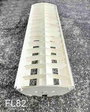 FL82-Qty-25. Beige vintage 4ft fluorescent 2 lamp T12 c/w cord. Very similar to FL80. Led package available.