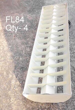 FL84-Qty-4. Beige vintage 4' fluorescent 2 lamp T12. c/w cord-  Led package available.