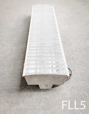 FLL5-Qty-8. Aged 4' fluorescent double T8 c/w louvers and cord. Led package available.