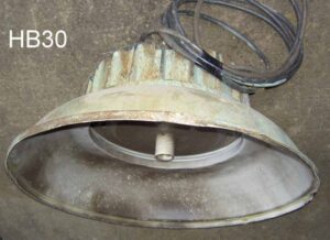 HB30-Qty-2. Light green aged 22″D pendant c/w medium base socket and cord.