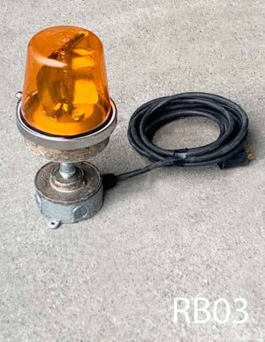 RB03-Qty-8. Amber rotating 120 volt beacon light with box and cord. 6"D