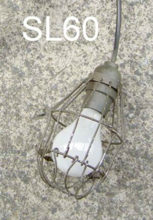 SL60-Qty-8.  Single hanging light c/w cage and cord