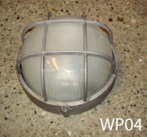 WP04-Qty-7. Grey 7in. weatherproof wall or ceiling mount c/w cord