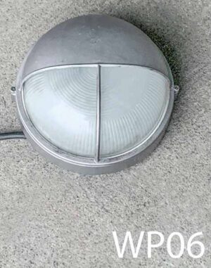 WP06-Qty-17.  Grey marine light with glass c/w cord 10″ D