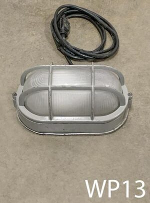 WP13-Qty-8.  Grey marine light c/w cord 8″ x 4 1/2″