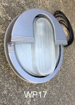 WP17-Qty-19.  10″ diameter silver uses medium base regular bulb c/w cord