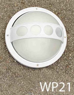 WP21-Qty-11. White marine light 10” D
