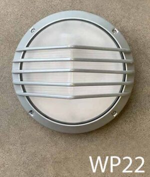 WP22 - Qty- 6.  Silver marine light 11” D  c/w cord