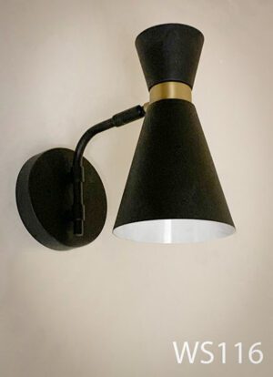WS116- Qty-1 Black and bronze sconce with medium socket 9”H. Vintage