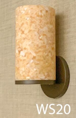 WS20-Qty-11.  Amber glass on brown base sconce. 9"H uses medium base bulb