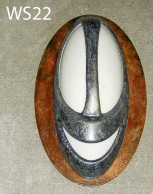 WS22-Qty-11.  Wooden sconces c/w cord 14″ x 9″