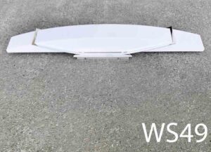 WS49-Qty-1. White and chrome wall sconce with 24 volt hybrid Leds and cord. 35" long x 5" high.