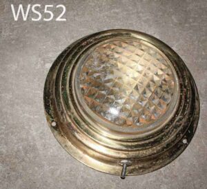 WS52 Qty-1.  Brass 6″ diameter wall or ceiling light with switch