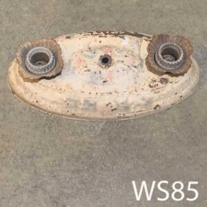 WS85- Qty-1 Oval beige wall sconce with two florets on medium base sockets. 12”W x 6 1/2”H. Vintage.
