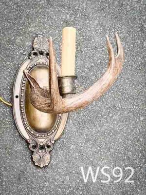 WS92 - Qty-2.  Antler single sconce 10” H candelabra base