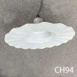 CH94- Qty-6. 16" silver radial wave china hat c/w cord- Vintage