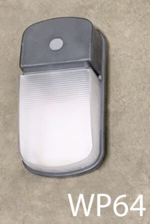 WP64-Qty-2. Grey wall light with 24 Volt leds in red, green, blue and orange, with cord. 10"H x 5"W