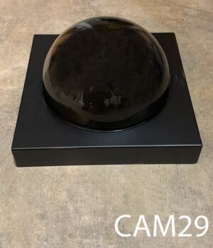 CAM29-Qty- Black 12” x 12” square with black bubble camera with red LED battery operated with switch