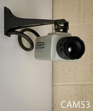 CAM53 - Qty-2.  Ivory and grey with adjustable wall bracket and wire 8 ½”L x 2 ½”W