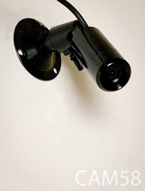CAM58 - Qty-1. Black camera with adjustable bracket and wire 2”L x 1”D