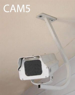 CAM5 - Qty-2.   White camera21”L x 7”W x 5”H c/w wire and adjustable ceiling bracket