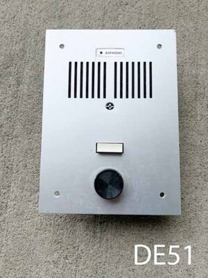 DE51- Qty-1  grey intercom 8 ¾”H x 6 ¼” W with black button and dial
