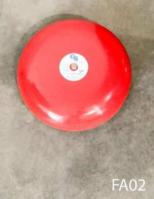 FA02-Qty-8. Red 10" fire alarm bell c/w mounting base.