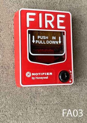 FA03-Qty-6. Red fire alarm pull station with keyed front