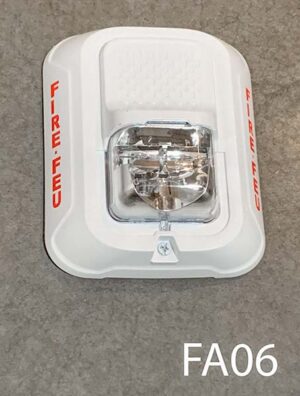 FA06-Qty-6. White fire alarm signal device. 5 ½”H x 4 ½”W.