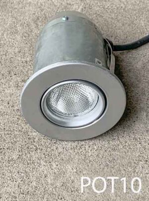 POT10-Qty-10. Grey 5” adjustable pot light c/w 120V cord and medium base socket.