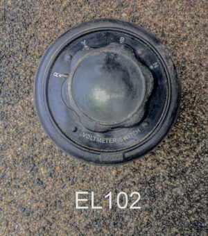 EL102-Qty-1.  Black voltage switch,  4 1/2″ diameter. To be cut into cabinet etc.