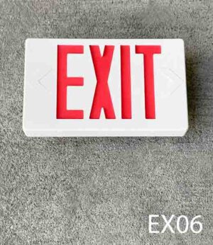 EX06-Qty-2. White exit sign with red letters- lit with leds.