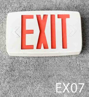 EX07-Qty-1. Beige exit sign with red letters- lit with leds.